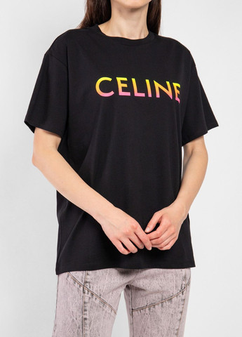 Чорна літня футболка Celine