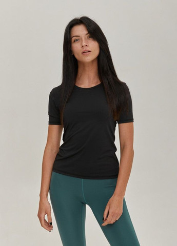 Черная всесезон компрессионная женская футболка короткий рукав черный с коротким рукавом ThermoX Juke Short