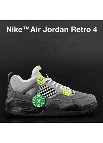 Сірі Осінні чоловічі кросівки сірі «no name» Nike Air Jordan 4 Retro