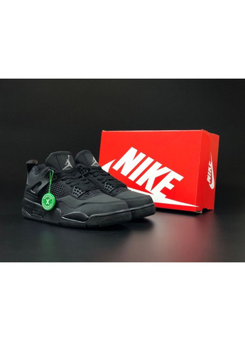 Чорні Осінні чоловічі кросівки чорні «no name» Nike Air Jordan 4 Retro