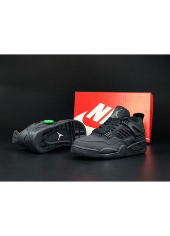 Чорні Осінні чоловічі кросівки чорні «no name» Nike Air Jordan 4 Retro