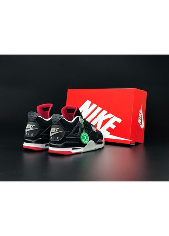 Чорні Осінні чоловічі кросівки чорні з червоним «no name» Nike Air Jordan 4 Retro
