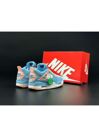 Блакитні осінні жіноічі кросівки блакитні «no name» Nike Air Jordan 4 Retro