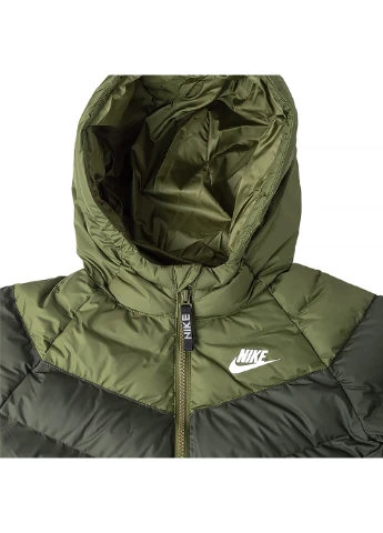 Оливковая (хаки) демисезонная детская куртка k nsw synfl hd jkt хаки Nike