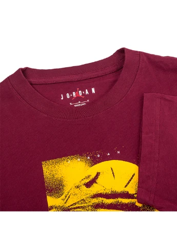 Бордовая мужская футболка wntr stmt 85 ss crew бордовый m (dv1441-680 m) Jordan