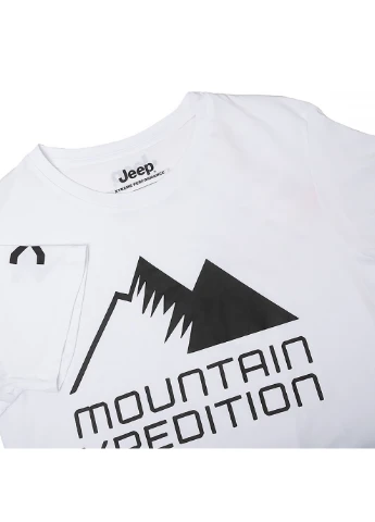 Белая мужская футболка t-shirt mountain xpedition print jx22a белый l (o102627-w030 l) Jeep