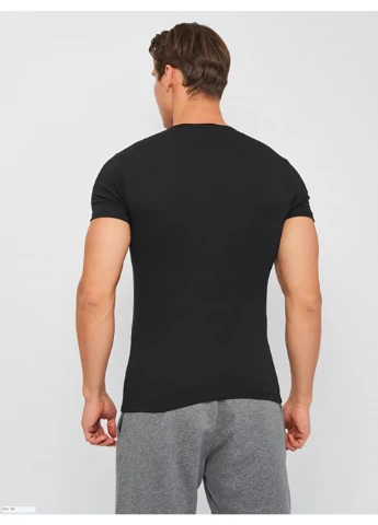 Чорна футболка t-shirt mezza manica girocollo чорний чол l k1304 nero l Kappa