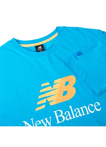 Синя чоловіча футболка essentials celebrate блакитний m (mt21529vsk m) New Balance