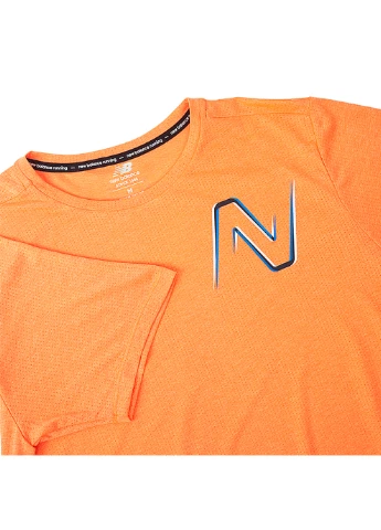 Помаранчева чоловіча футболка graphic impact run ss помаранчевий xl (mt21277vo2 xl) New Balance