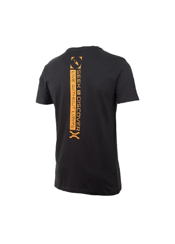 Чорна чоловіча футболка t-shirt seek&discovery back vertical print jx22a чорний m (o102628-b968 m) Jeep