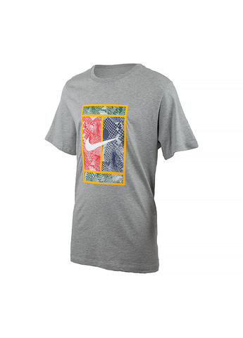 Сіра чоловіча футболка m nkct tee heritage сірий s (dz2637-063 s) Nike