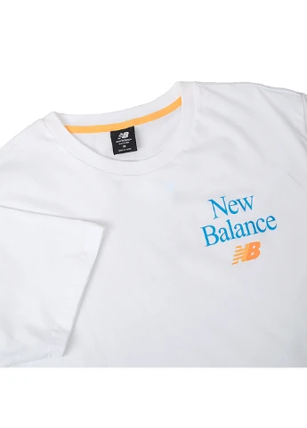 Біла чоловіча футболка essentials celebrate білий m (mt21515wt m) New Balance