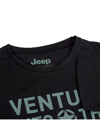 Чорна чоловіча футболка t-shirt venture into the wild чорний s (o102592-b964 s) Jeep