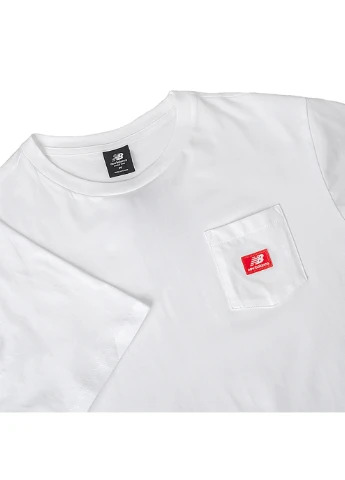Серая мужская футболка athletics pocket xl (mt01567wt xl) New Balance