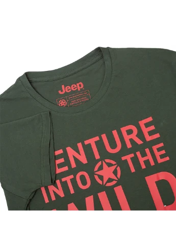 Хаки (оливковая) мужская футболка t-shirt venture into the wild хаки l (o102592-e848 l) Jeep
