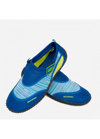Синие аквашузы aqua shoe model 2c 6584 синий, голубой, жёлтый Aqua Speed