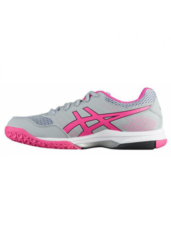 Розовые демисезонные женские кроссовки для сквоша gel-rocket 8 mid grey/pink glo Asics