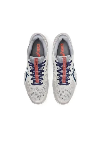 Серые демисезонные кроссовки мужские для сквоша gel-blade 8 glacier grey/sunrise red Asics
