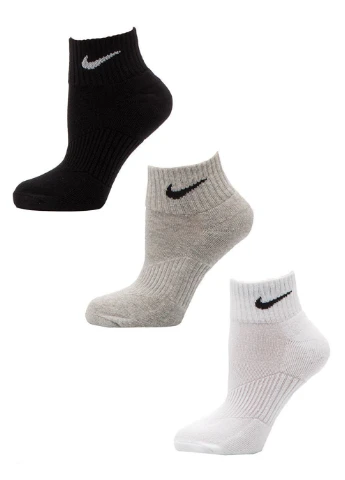 Шкарпетки Cotton Cushion Quarter Junior 3-pack black/gray/white Nike (260795483)