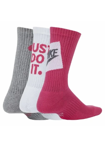 Носки Everyday Cushion Crew 3-pack gray/pink/white Nike (260793175)