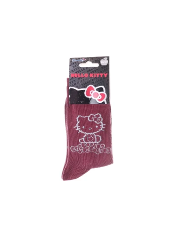 Бордові шкарпетки sitting on a knot 1-pack burgundy Hello Kitty логотипи (260792817)