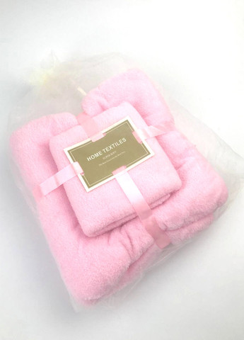 Homedec комплект однотонных полотенец 2 шт., микрофибра однотонный розовый производство - Турция