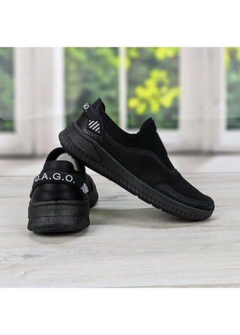 Черные демисезонные кроссовки подростковые текстильные Dago