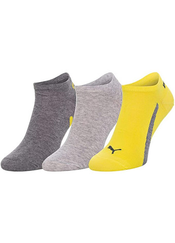 Шкарпетки Unisex Lifestyle Sneakers 3-pack gray/yellow Puma (260943384)