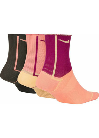Шкарпетки Everyday Plus Lightweight Ankle 3-pack black/pink/yellow Nike (260944019)