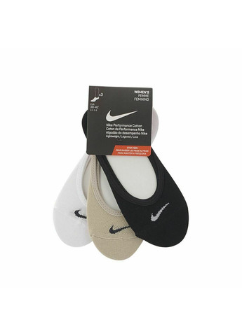 Шкарпетки Women's Everyday Lightweight Footie 3-pack black/beige/white Nike (260943598)