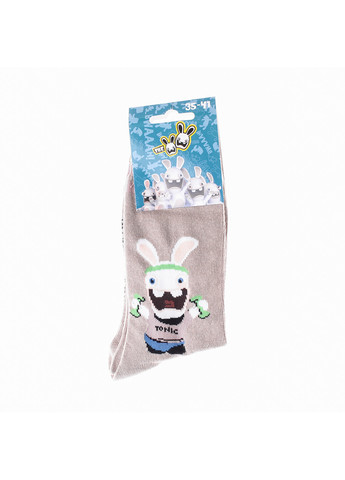 Бежеві шкарпетки rabbits makes alteres 1-pack beige Rabbids Invasion логотипи (260942989)