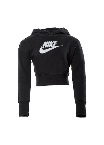 Детская Кофта G NSW CLUB FT CROP HOODIE HBR Черный Nike (260942747)