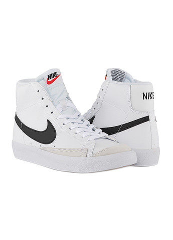 Белые демисезонные детские кроссовки blazer mid '77 (gs) белый Nike