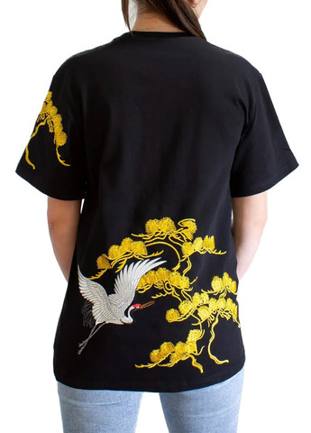 Черная демисезон женская футболка golden sakura black No Brand