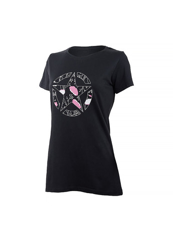 Черная демисезон женская футболка t-shirt star botanical print j22w черный Jeep