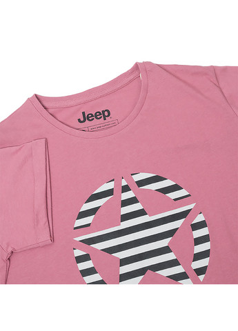 Фиолетовая демисезон женская футболка t-shirt oversize star striped print turn фиолетовый Jeep