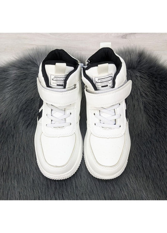 Білі осінні високі білі кросівки для дівчинки демісезонні Fashion