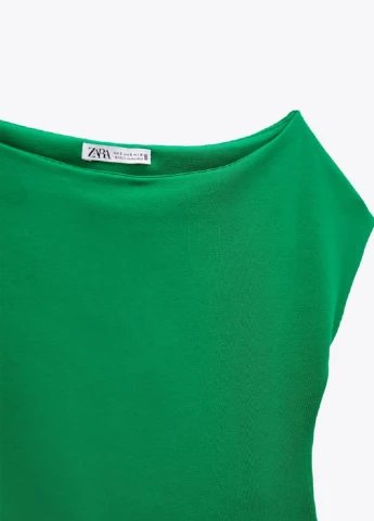 Зелена вечірня сукня Zara однотонна