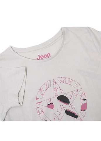Серая демисезон женская футболка t-shirt star botanical print j22w серый Jeep