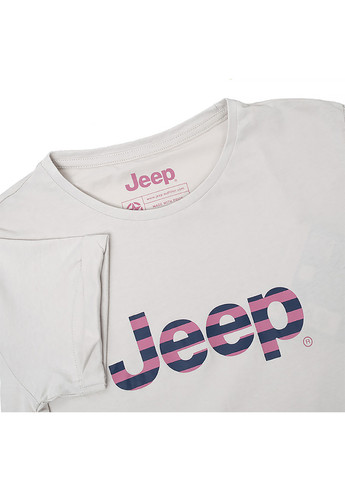 Женская Футболка T-SHIRT OVERSIZE Striped Print Turn Серый Jeep - (260956110)