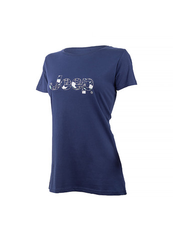 Синяя демисезон женская футболка t-shirt botanical print j22w синий Jeep