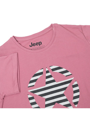 Жіноча Футболка T-SHIRT OVERSIZE STAR Striped Print Turn Фіолетовий Jeep - (260955651)