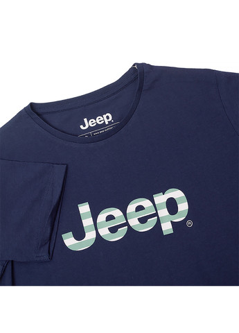 Синяя демисезон женская футболка t-shirt oversize striped print turn синий Jeep