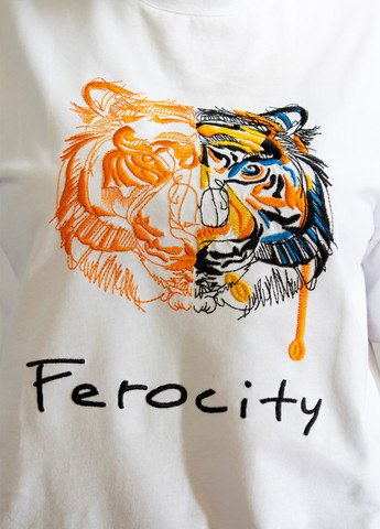 Белая демисезон женская футболка wanding tiger white No Brand