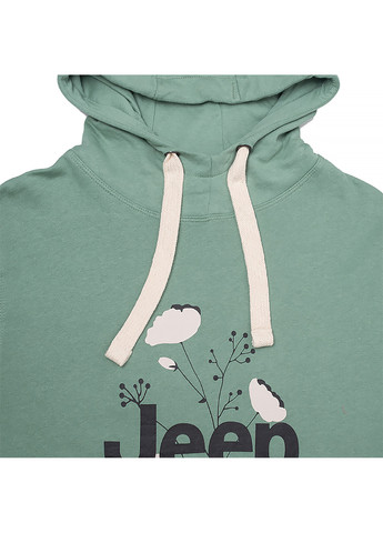 Жіноче Худі HOODED OVERSIZE SWEATSHIRT Botanical Print Хакі Jeep (260956102)