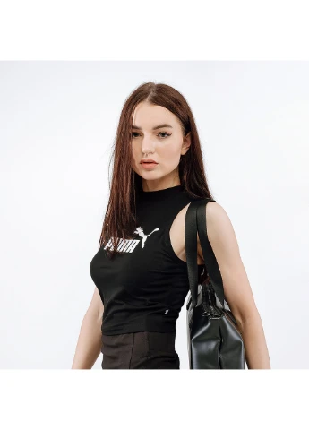 Женский Топ ESS High Neck Tank Черный Puma (260955950)