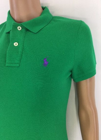Зеленая женская футболка-футболка поло Ralph Lauren однотонная
