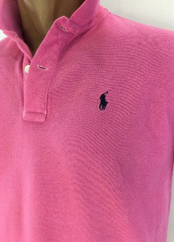 Розовая футболка-поло для мужчин Ralph Lauren однотонная