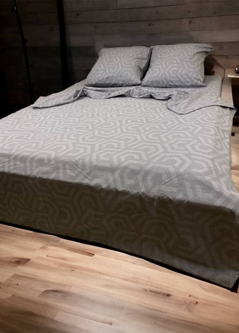 Комплект постельного белья Гексагон серый семейный 215 х 150 см 2 шт No Brand (261027562)