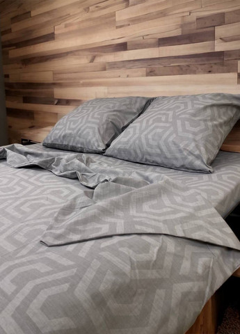 Комплект постельного белья Гексагон серый полуторный 215 х 150 см No Brand (261027560)